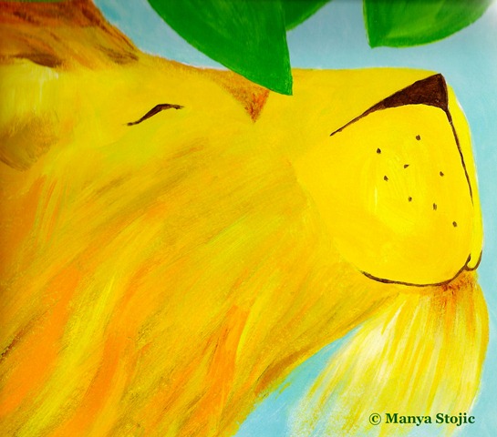 The Lion © Manya Stojic, Acrylic paint on paper
