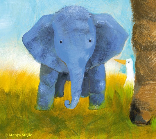 A Little Elephant &copy; Manya Stojic, Acrylic paint on paper