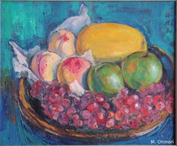 Summer Fruits, oil on canvas, 45.5 x 38.0 cm (F8)