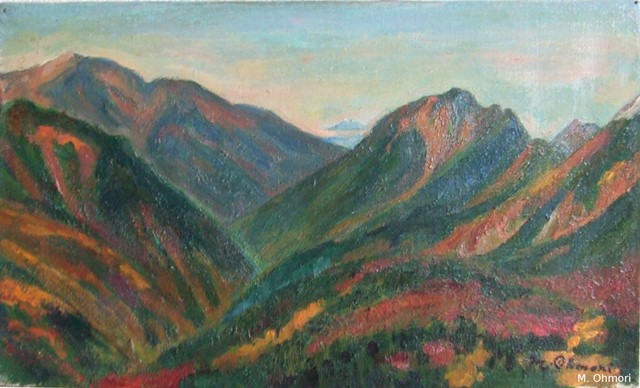 Deep Fall of South Alps, oil on canvas, 24.2 x 41.0 cm (M6)